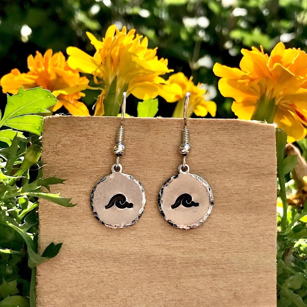 Hand stamped metal earrings